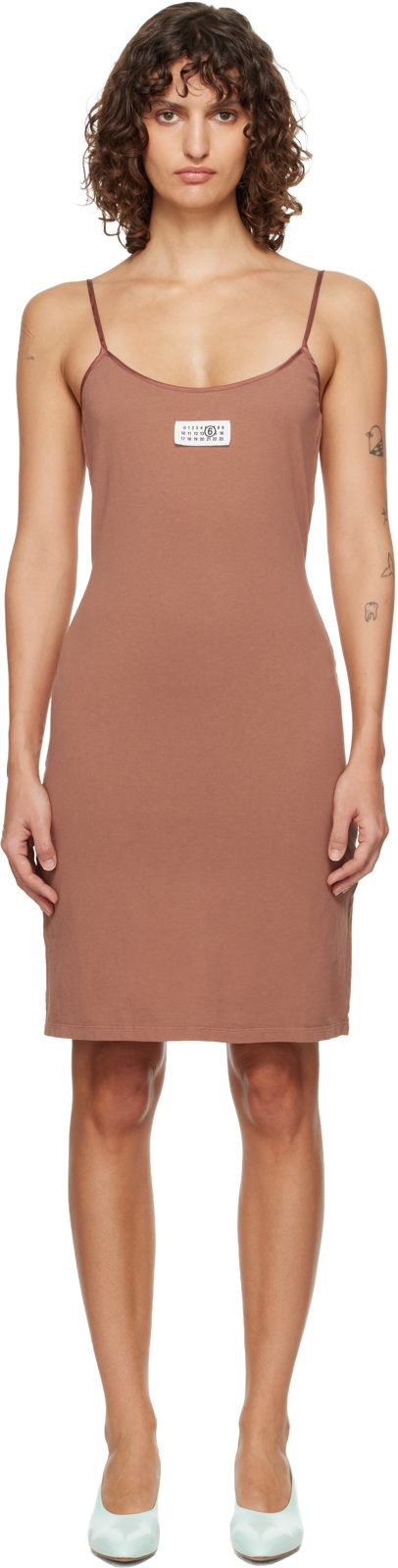 Tan Cotton Minidress 261188F052019