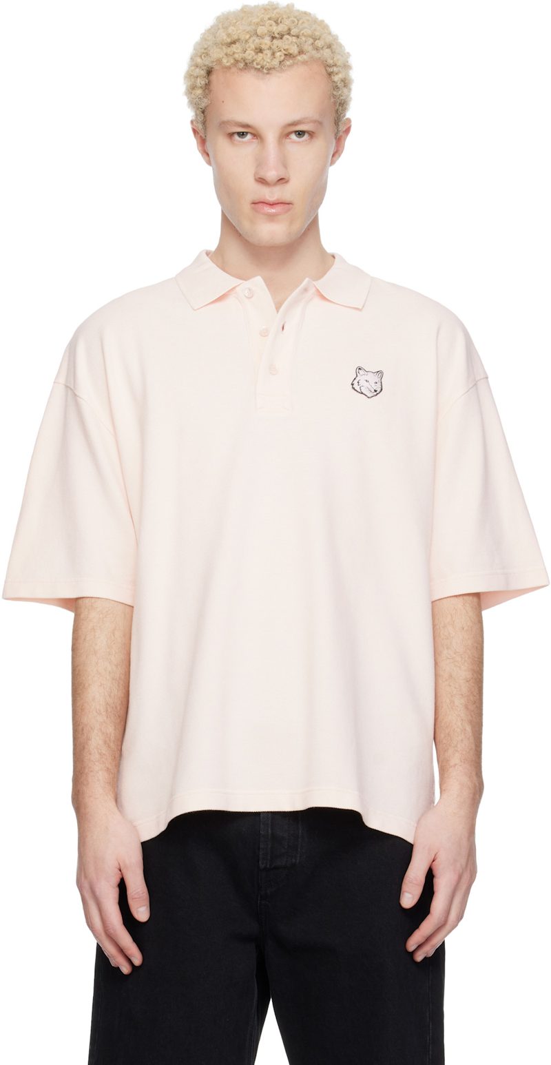 Maison Kitsune Pink Fox Head Oversize Polo 261389M212021