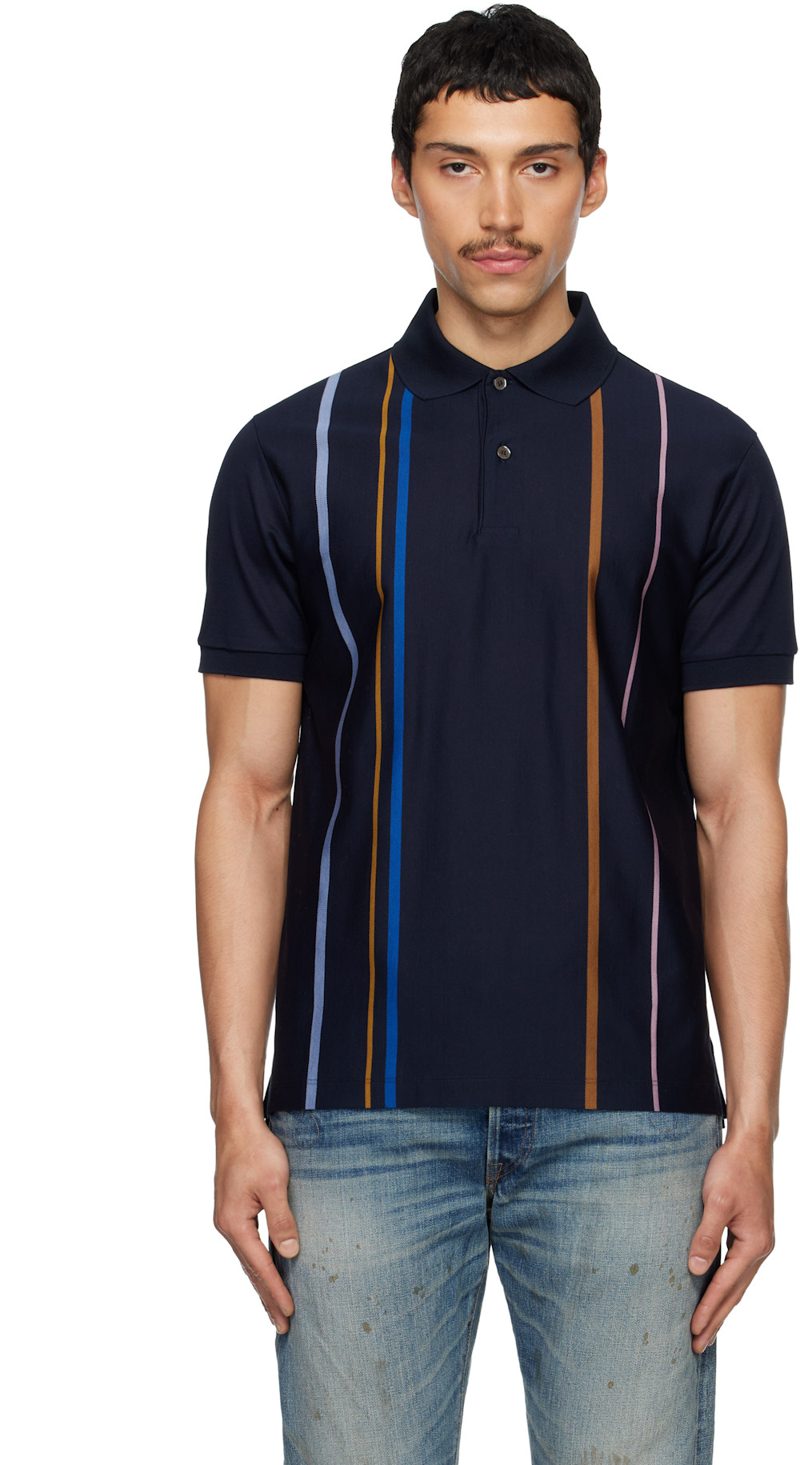 Paul Smith Navy Stripe Cotton Polo 261260M212019