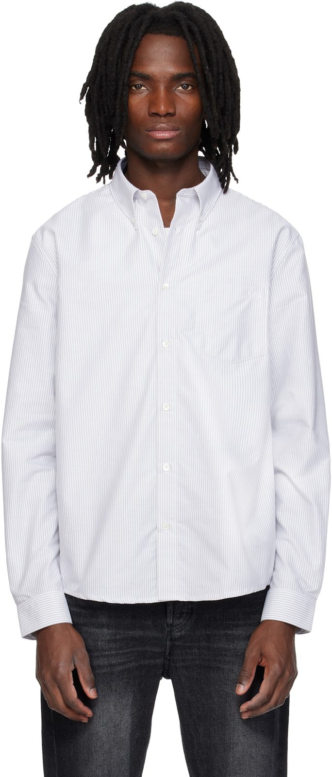 Gray & White New Greg Shirt 261252M192046