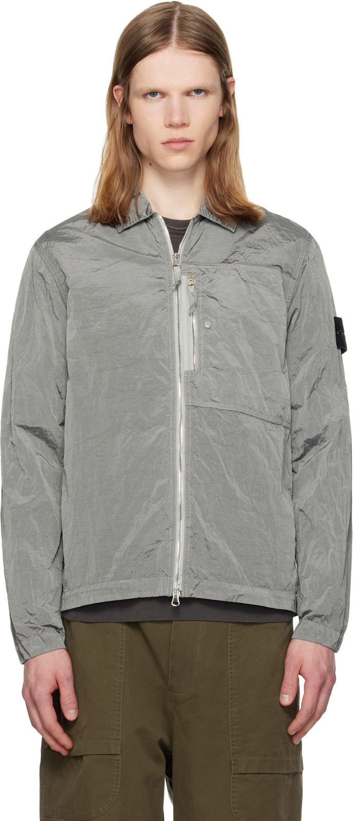 Gray 1200038 Nylon Metal ECONYL Overshirt 261828M180007