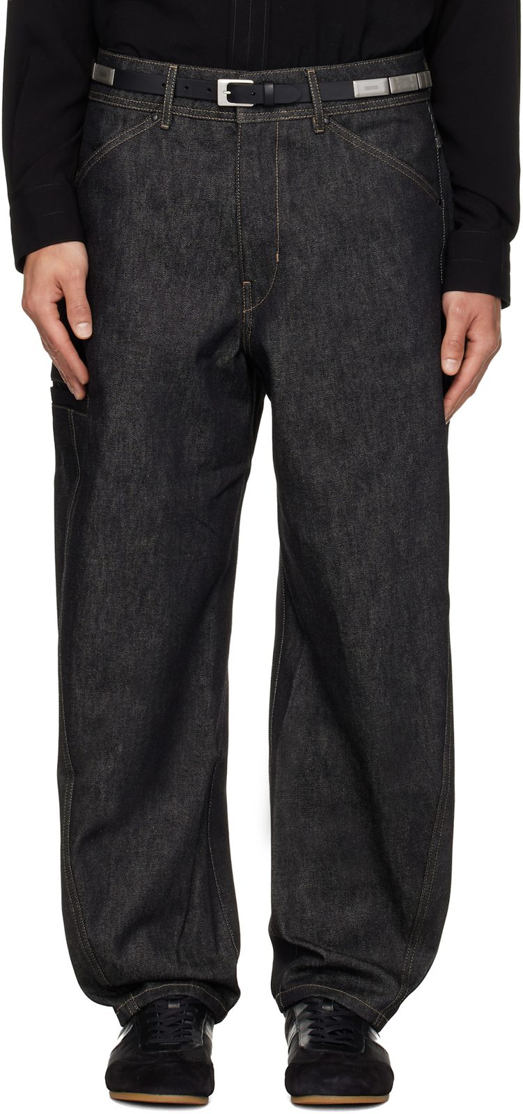 Navy Twisted Workwear Jeans 261646M186008