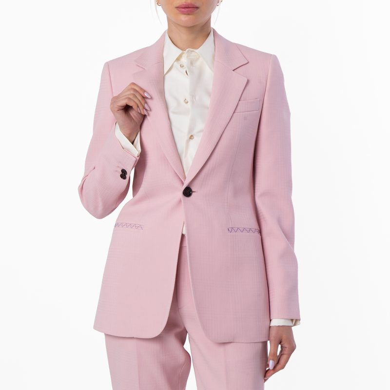 Single-Breasted Wool Blazer Jacket_Cameo