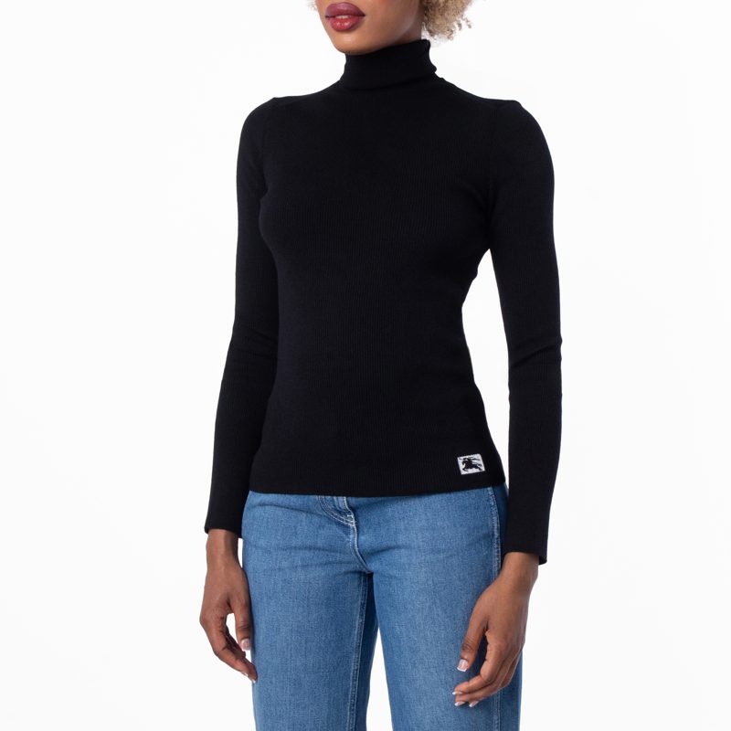 Wool Blend Turtleneck Pullover_Black