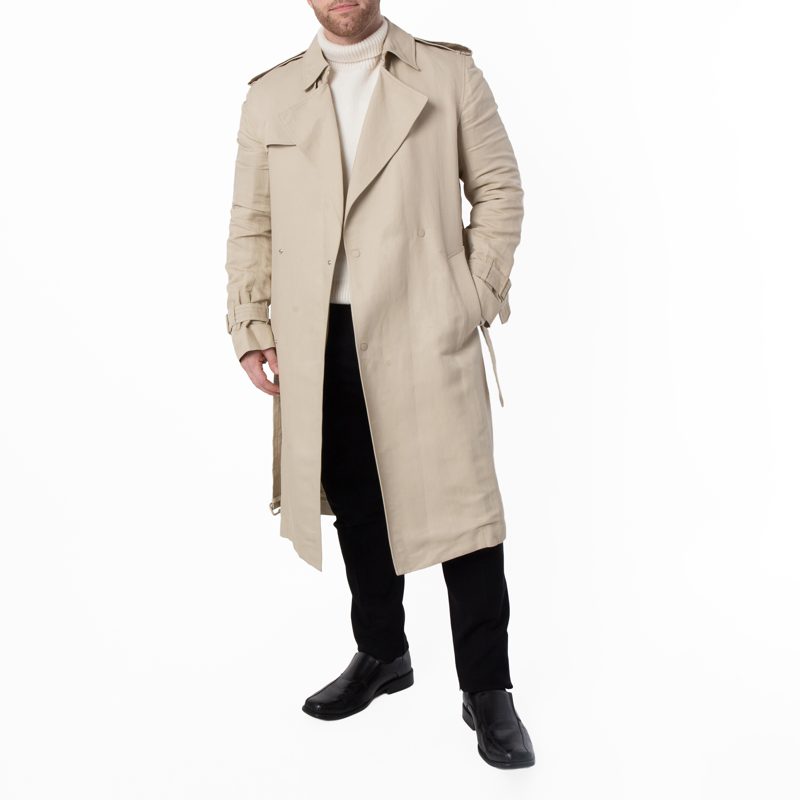 Long Tricotine Trench Coat_Oat