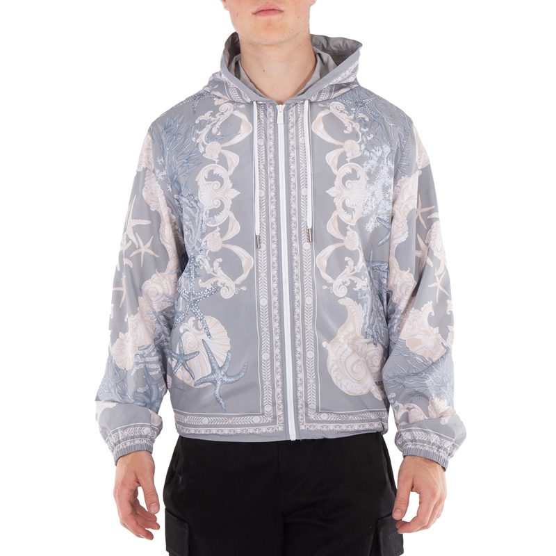 Barocco Sea Hooded Windbreaker Jacket_Cocrete/Dusty Blue/Bone