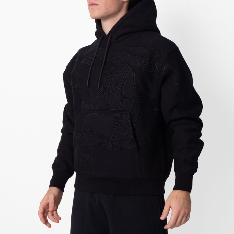 EKD Embroidered Cotton Blend Hoodie_Black