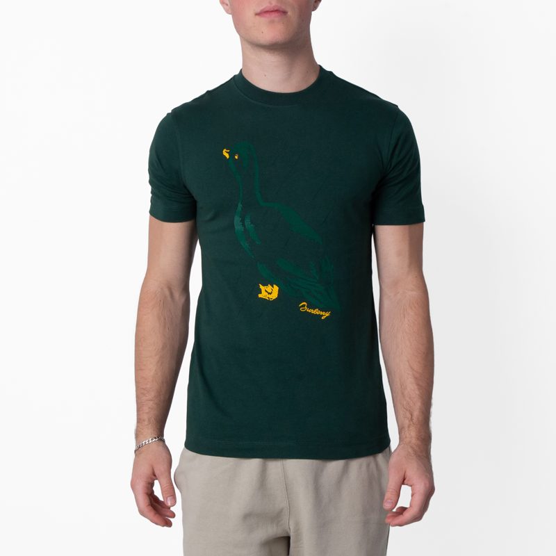 Duck Print Cotton Jersey T-Shirt_Ivy