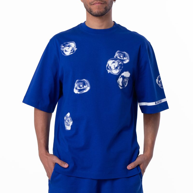 Rose Print Cotton Jersey T-Shirt_Knight
