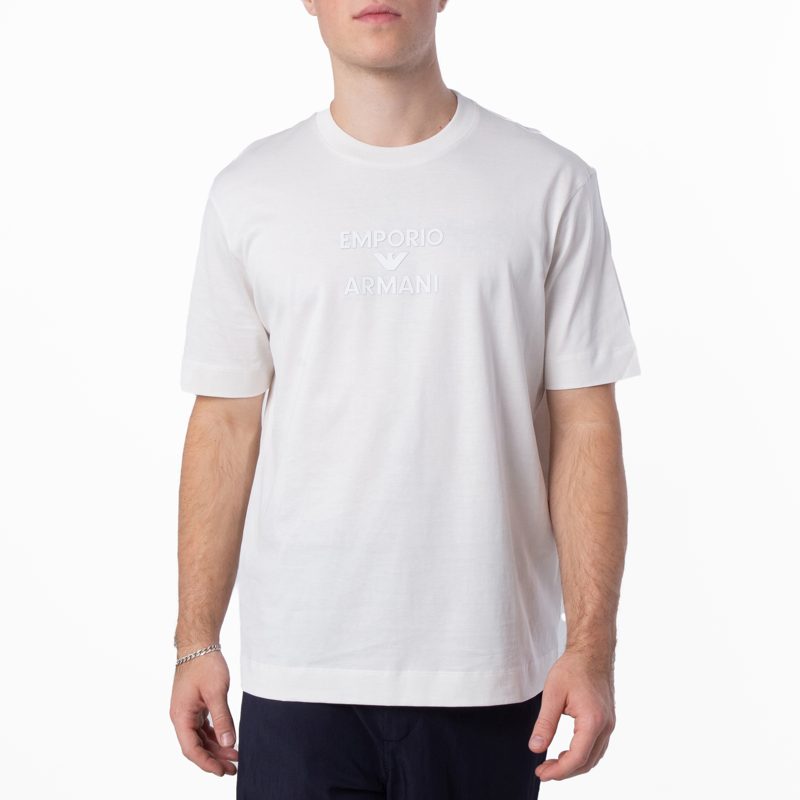 Emporio Armani Rubberised Logo Asv Jersey T-Shirt_Snow White