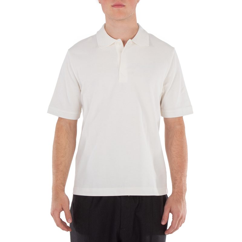 Striped Cotton Polo Shirt_Chalk