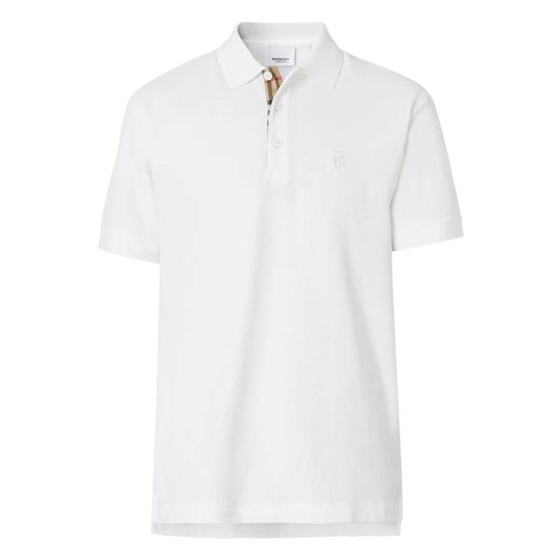 Eddie Monogram Motif Polo Shirt_White