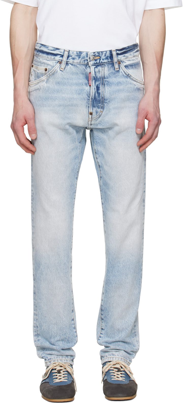 Blue Light Diagonale Wash Teddy Jeans 261148M186012