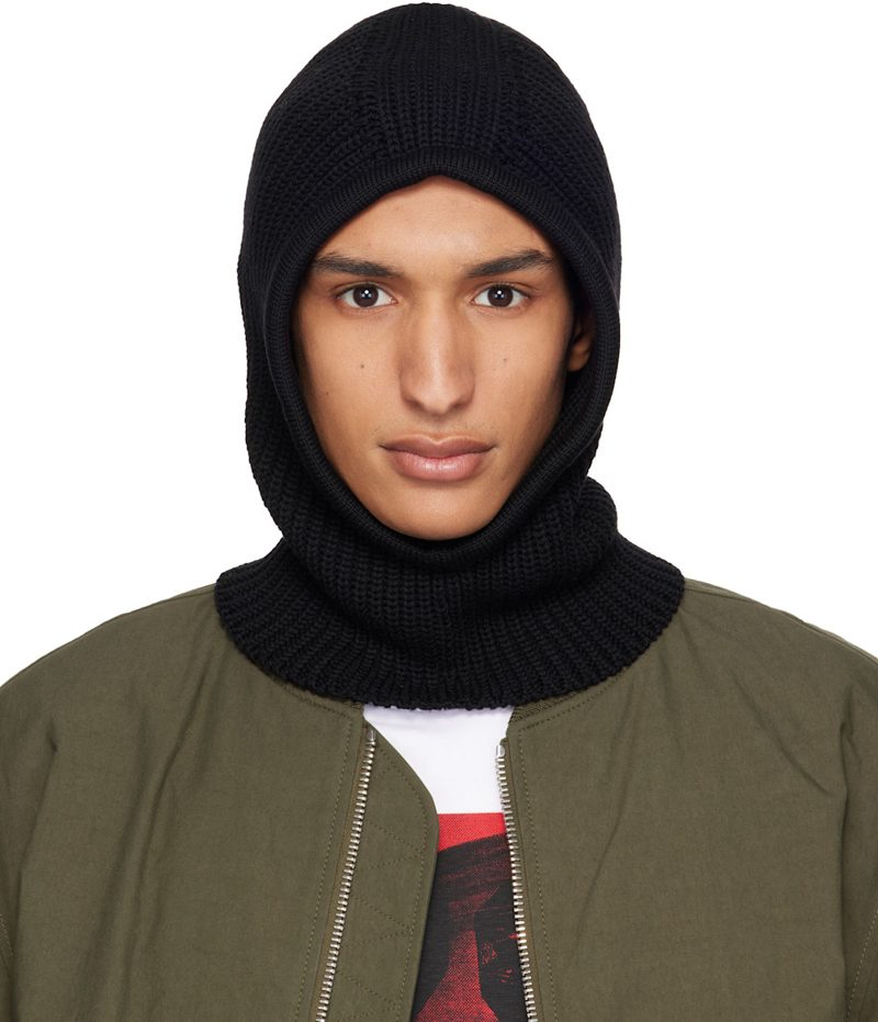 Black Wool Balaclava 262278M138000