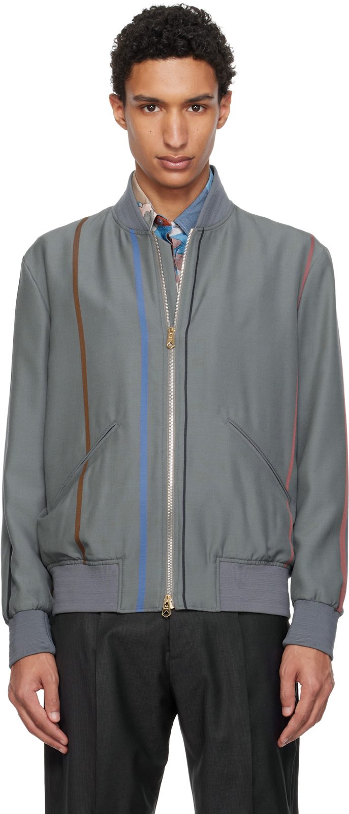 Paul Smith Purple Regular Fit Bomber Jacket 261260M175001