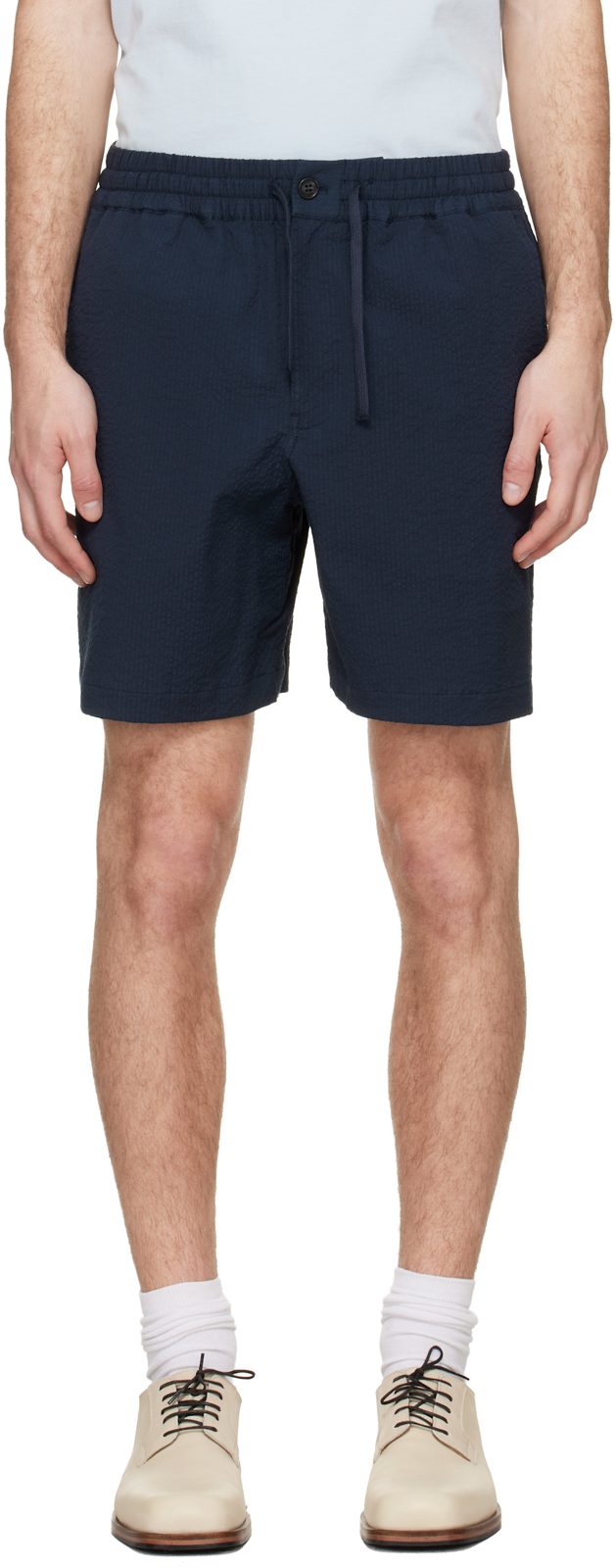 Maison Kitsune Navy Elasticated Shorts 261389M193003