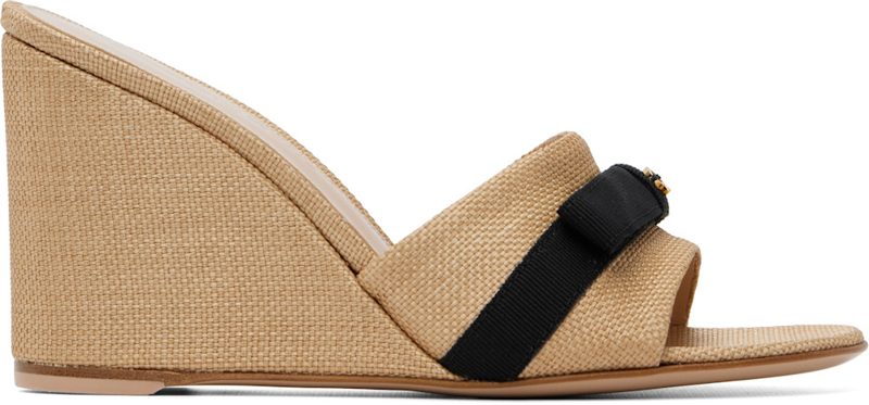 Beige Minou Wedge Heeled Sandals 262090F125000