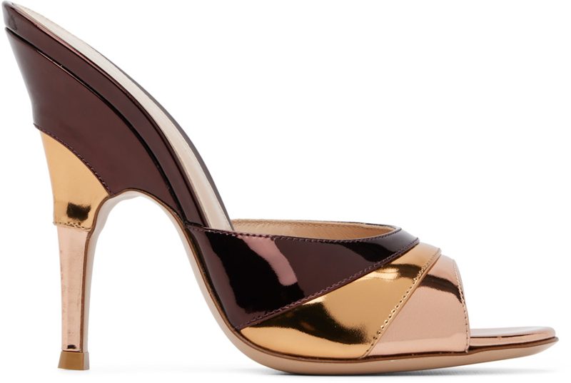 Burgundy & Pink Marea Heeled Sandals 261090F125046