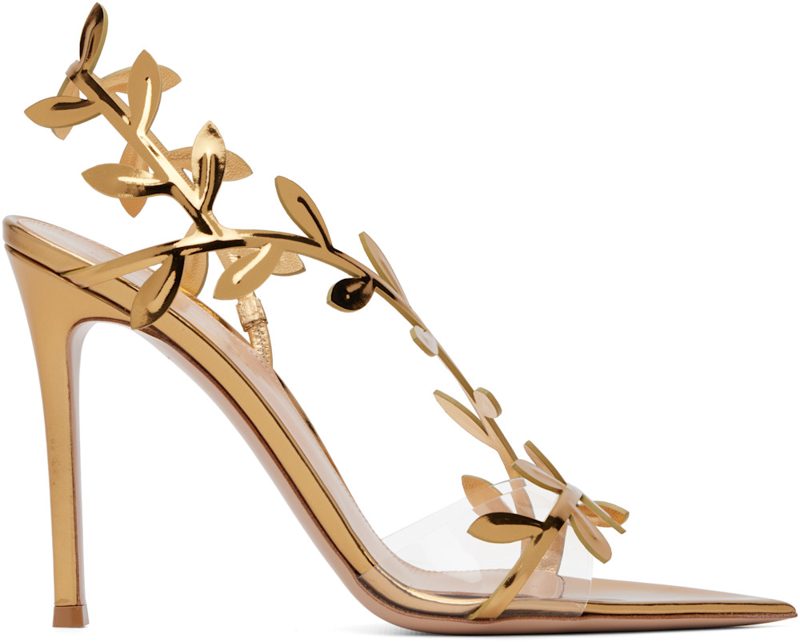 Gold Flavia Heeled Sandals 262090F125011