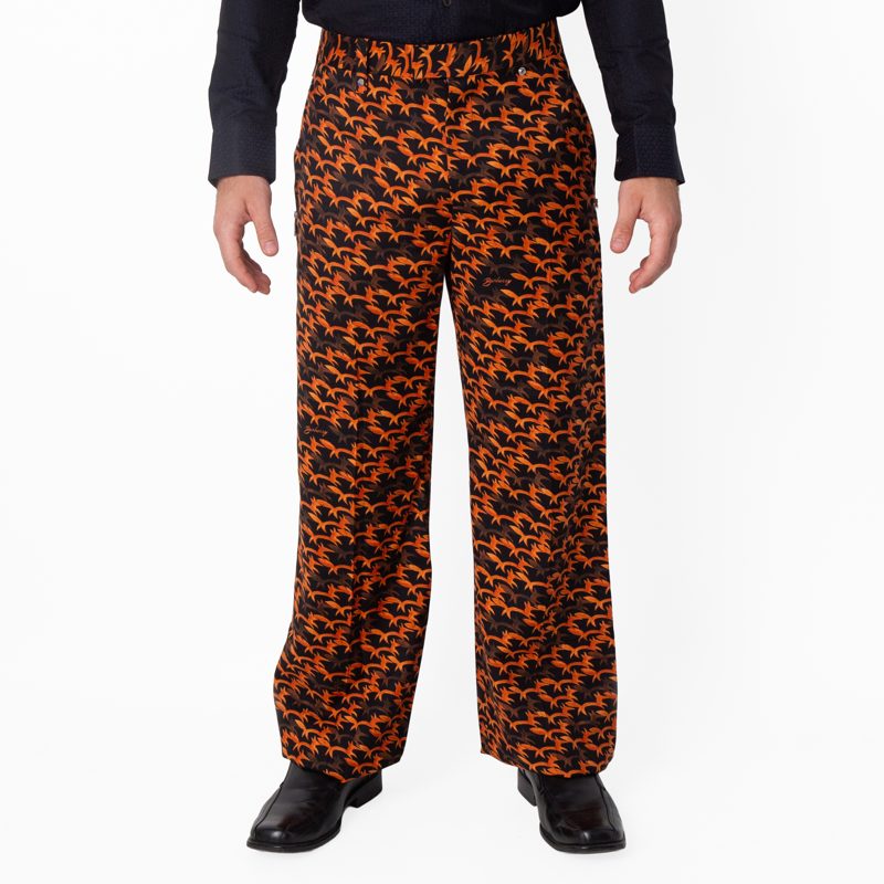 Fox Pattern Wool Tailored Trousers