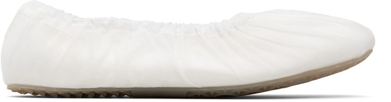 White Layered Ballerina Flats 261168F118009