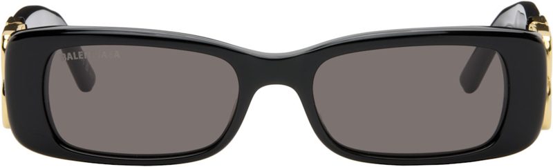 Black Everyday None Rectangular Sunglasses 261342F005020