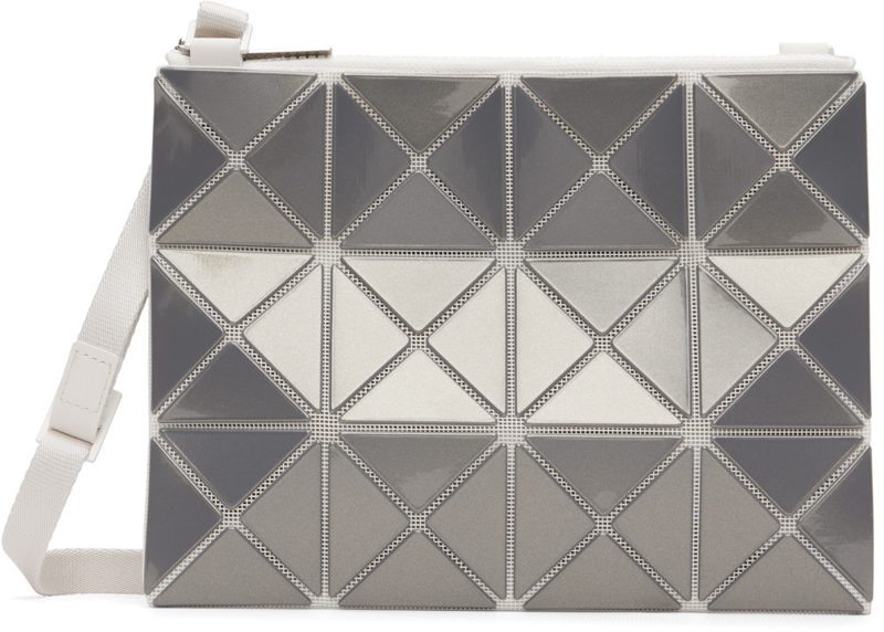 Gray Lucent Metallic Messenger Bag 262730M170001