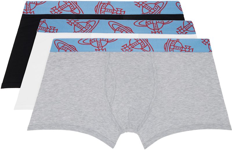 Three-Pack Multicolor Cotton Boxer Briefs 261314M216000