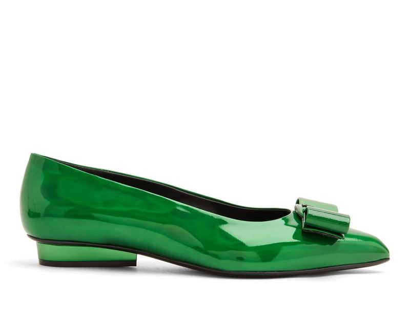 Salvatore Ladies Green Viva Ballet Flats