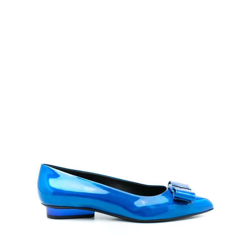 Womens Blue Ballerinas Flats