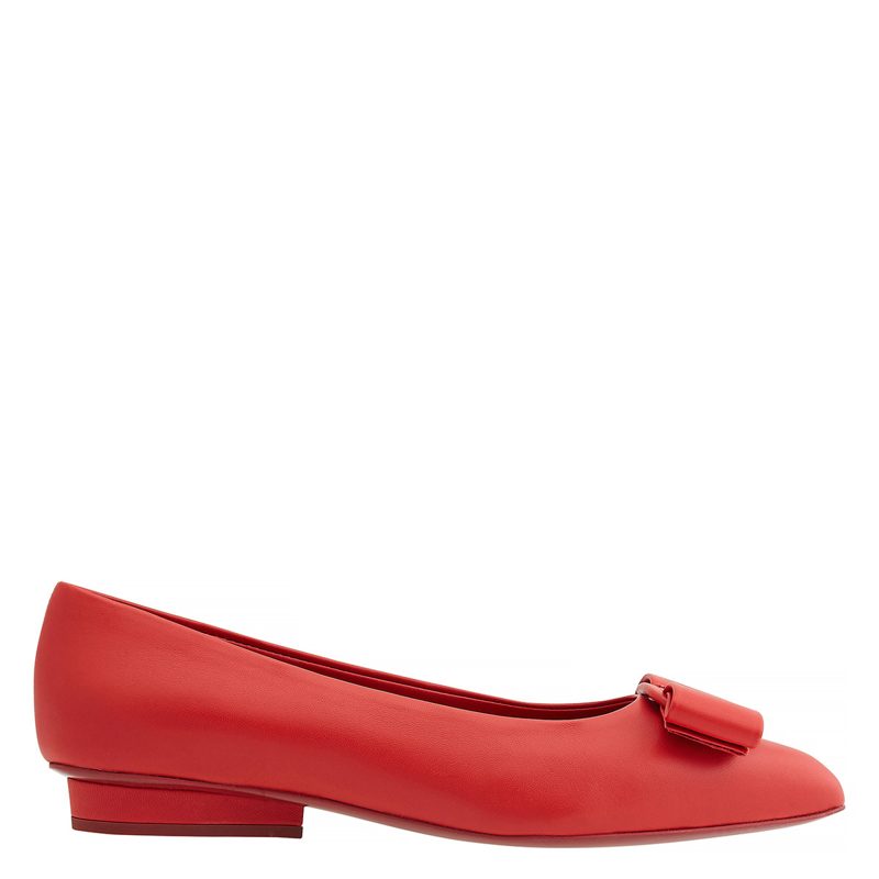 Salvatore Ladies Red Viva Ballet Flats
