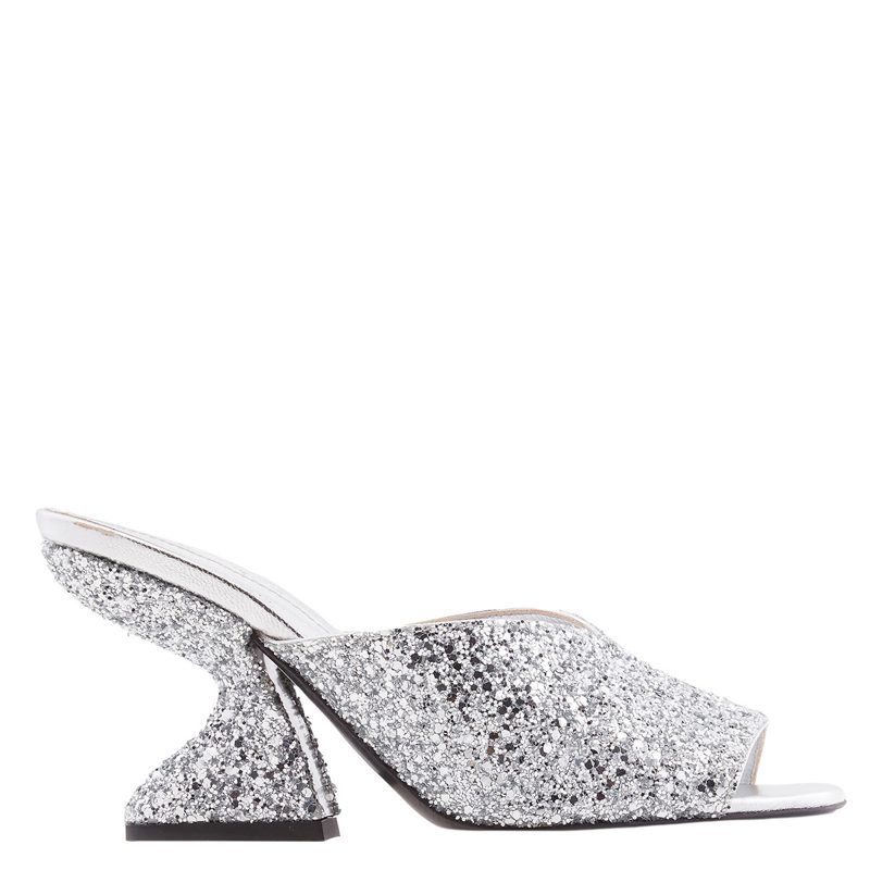 Salvatore Ladies Argento Sansu 85mm Sculptural-Heel Mules