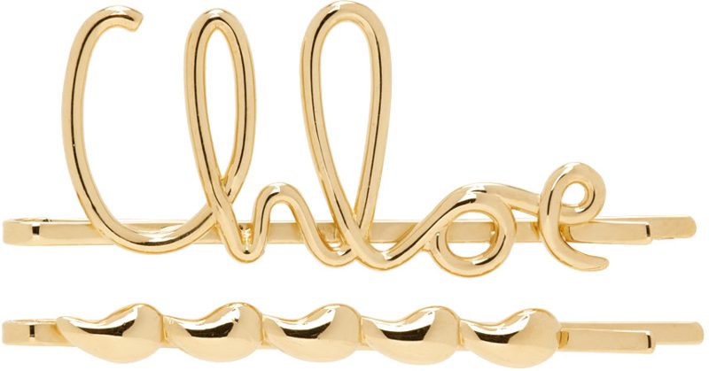 Gold The Chloe Iconic Hair Clip Set 242338F018001