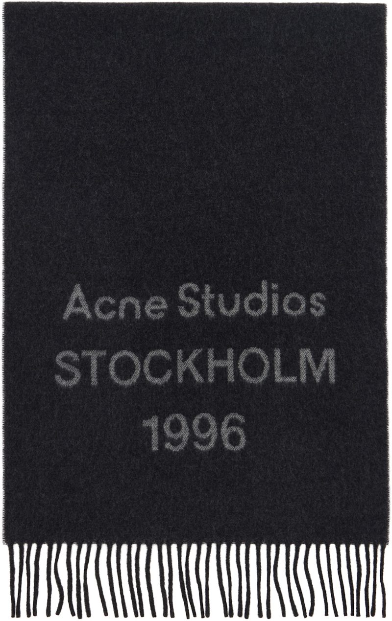 Gray Logo Wide Scarf 261129F028049