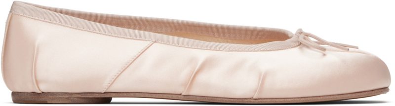 Pink Tabi Satin Ballerina Flats 261168F118001