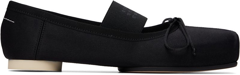 Black Square Toe Ballerina Flats 261188F118014