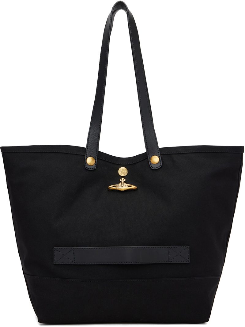 Black Utility Small Shopper Tote 261314M172007