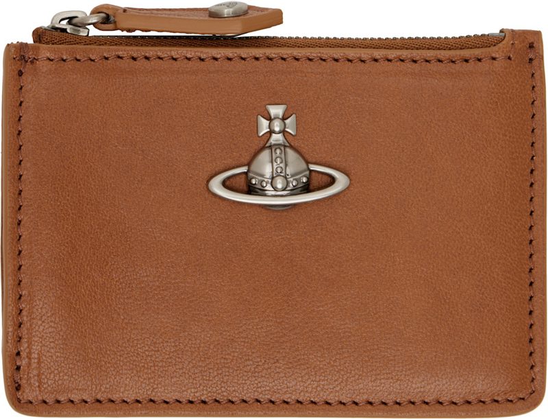 Brown Slim Long Card Holder 261314M163096