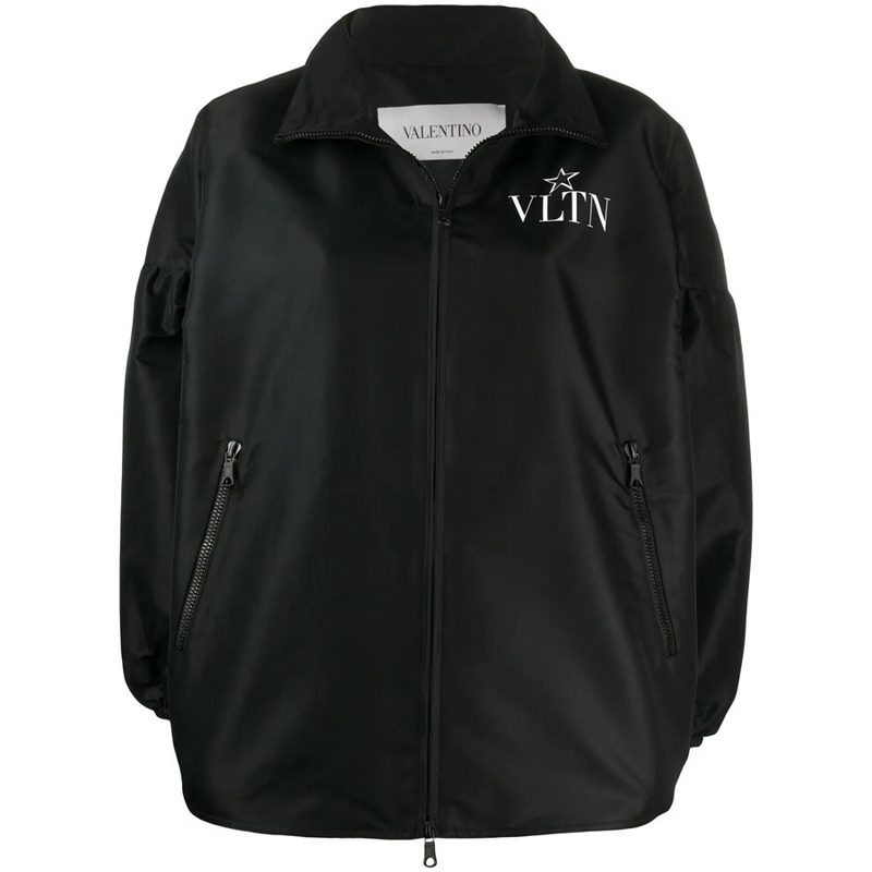 Garavani Logo Print Bomber Jacket_Black
