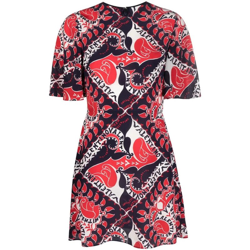 Garavani Garavani Archive Manifesto A-Line Dress_Red