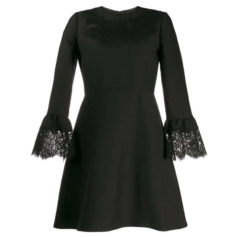 Garavani Garavani Lace Insert Mini Dress_Black