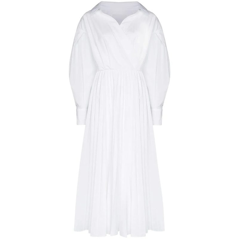 Garavani Garavani Wrap Pleated Shirt Dress_White