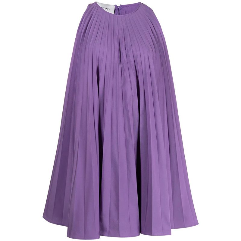 Garavani Pleated Sleeveless Minidress_Purple