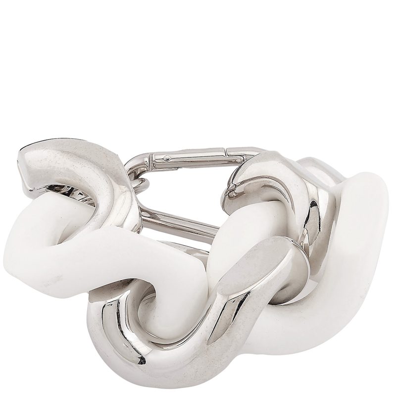 Philipp Plein Metal And Resin Chain Bracelet_White/Nickel