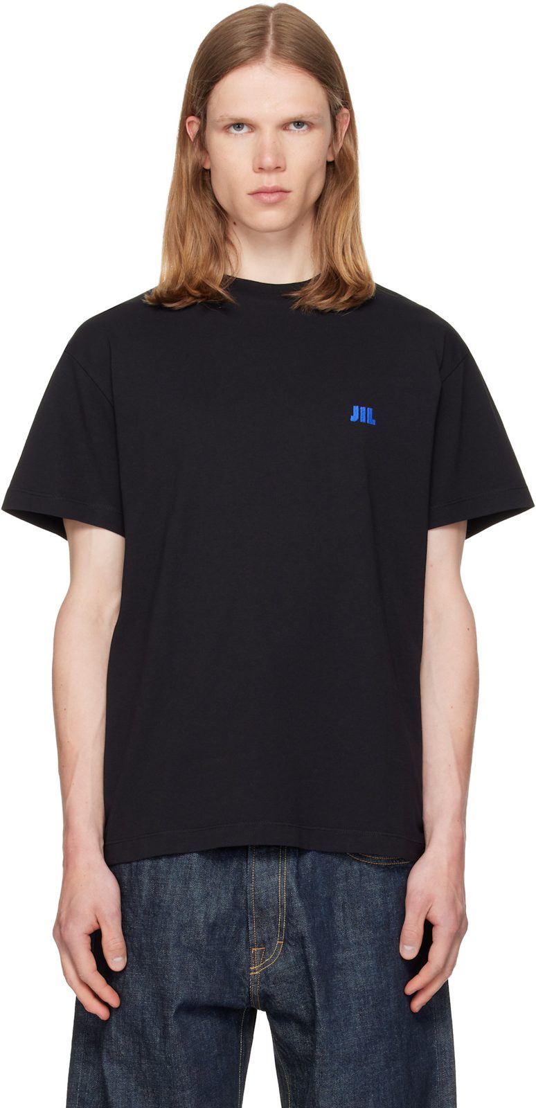 Black Embroidered T-shirt 262249M213002