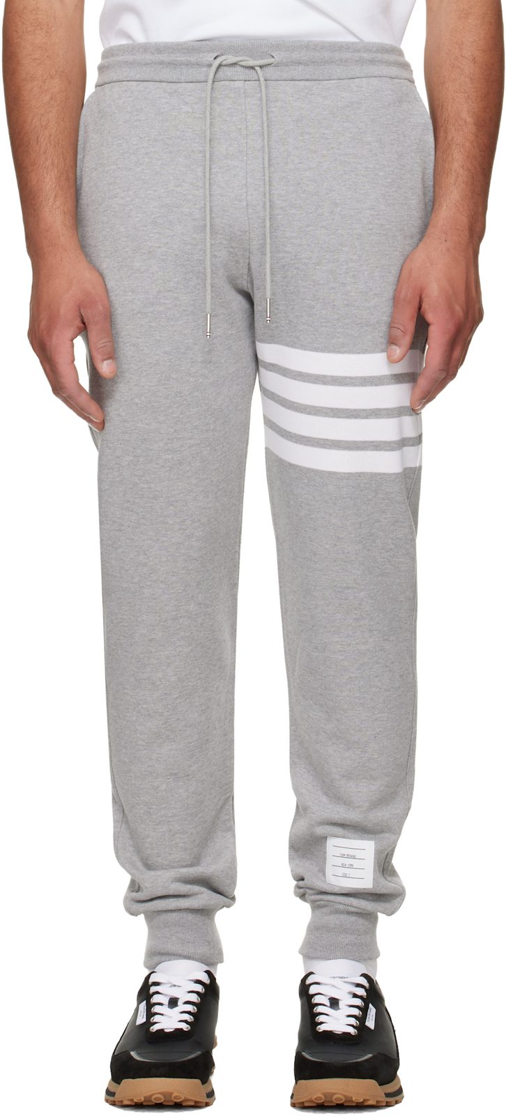 Gray Classic Loopback 4-Bar Sweatpants 262381M190000