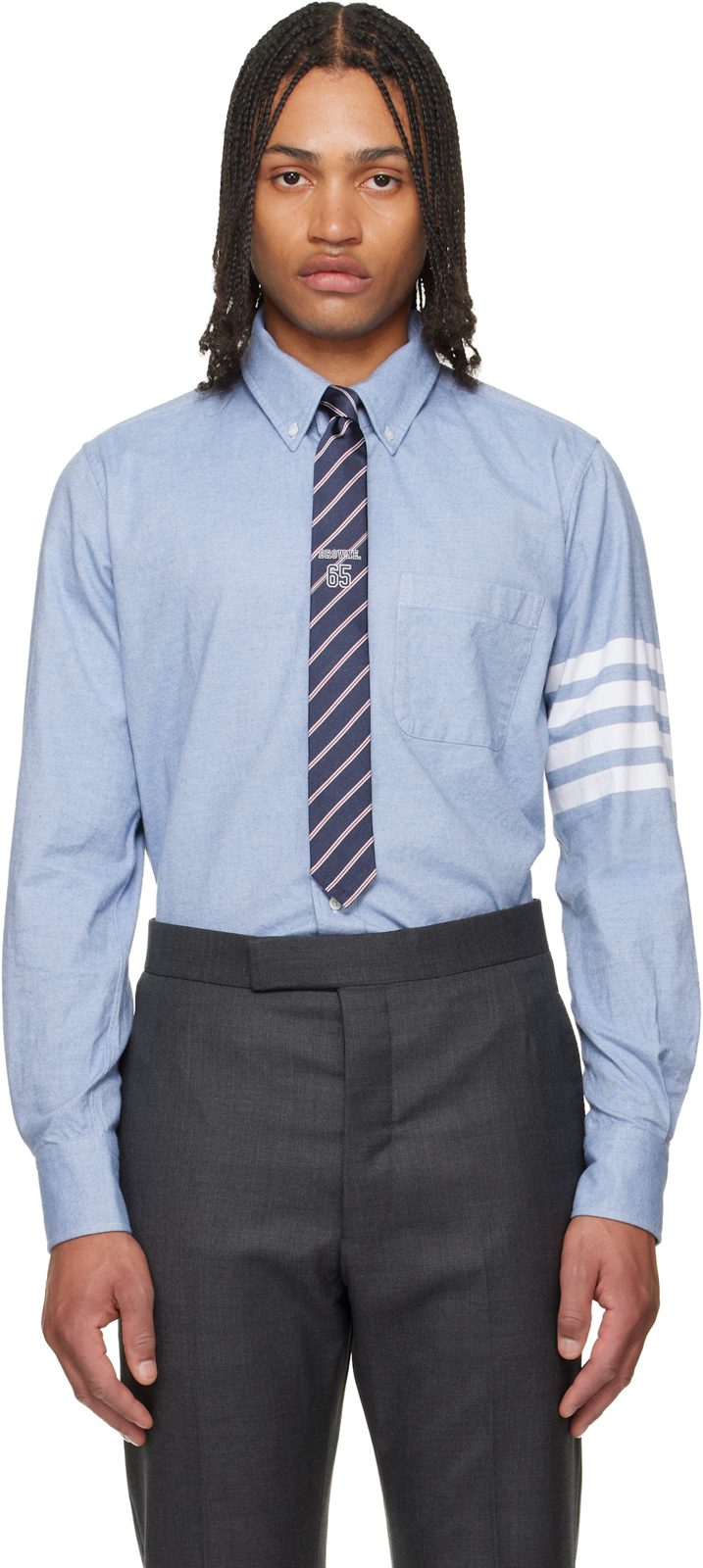 Blue Flannel 4-Bar Shirt 262381M192007