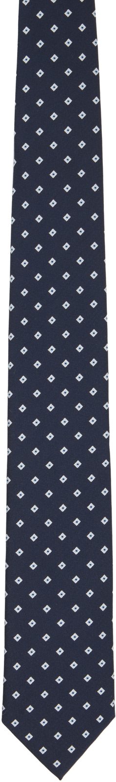 Navy Jacquard-Pattern Tie 261085M158010