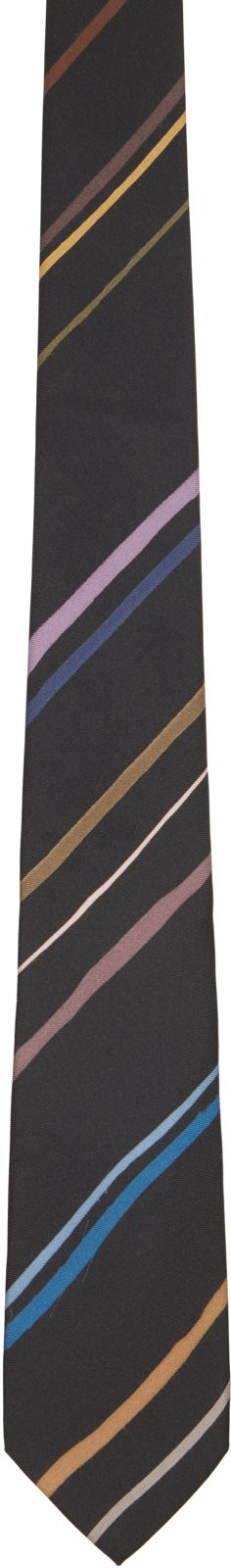Paul Smith Gray Diagonal Painted Stripe Tie 261260M158012