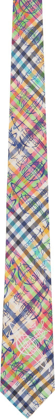 Multicolor 7cm Orb Graffiti Tie 261314M158029
